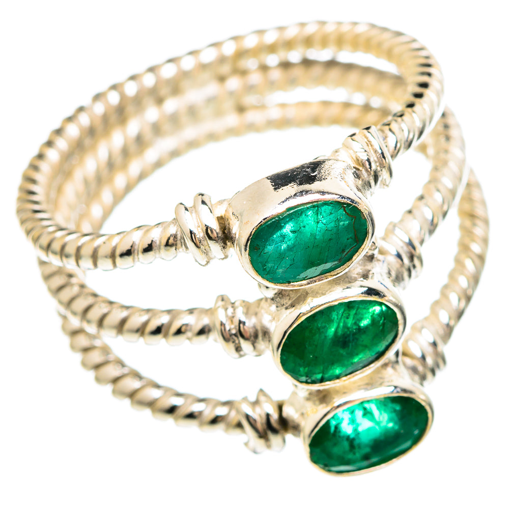Zambian Emerald Rings handcrafted by Anasilvercos - RING99245