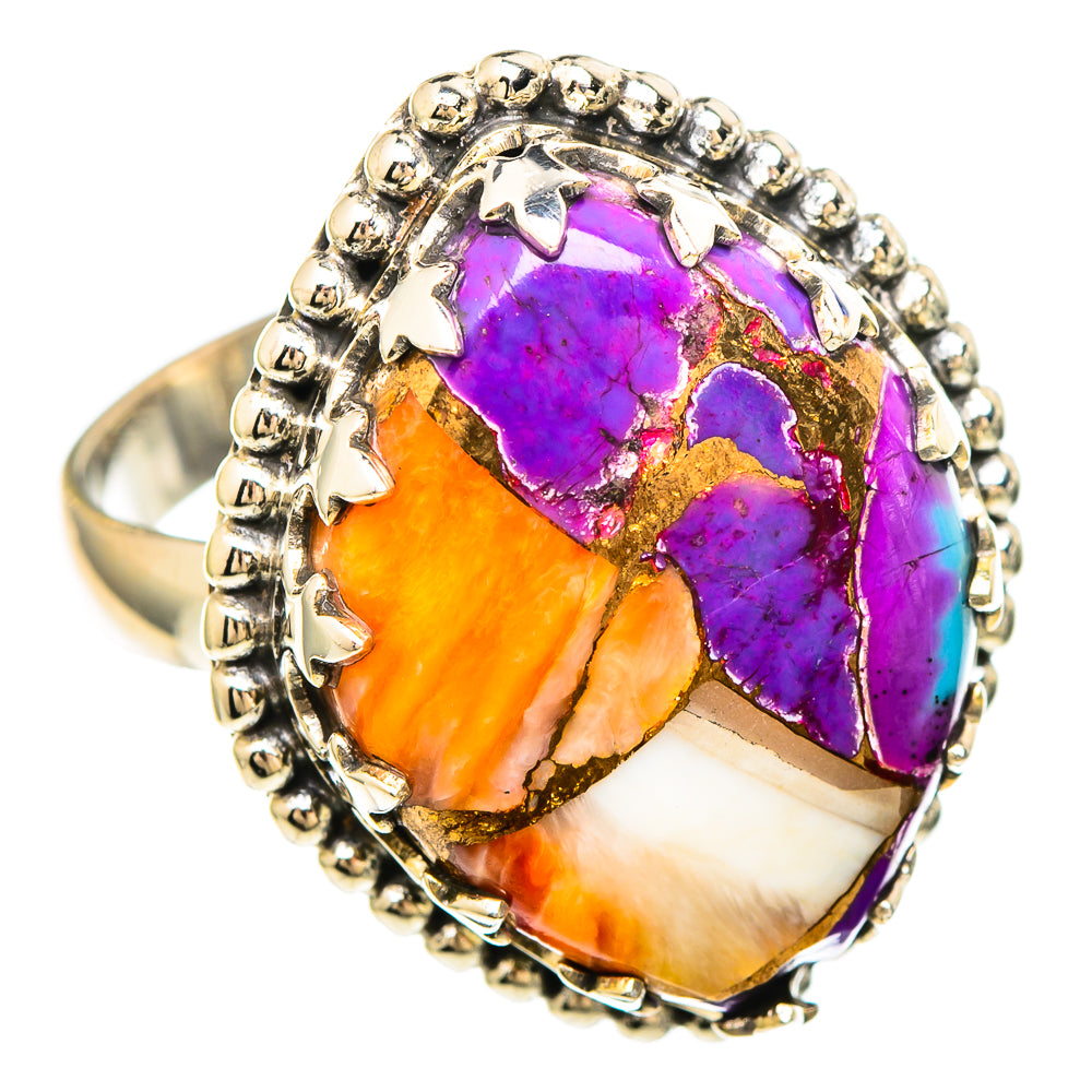 Spiny Oyster Turquoise Rings handcrafted by Anasilvercos - RING99317