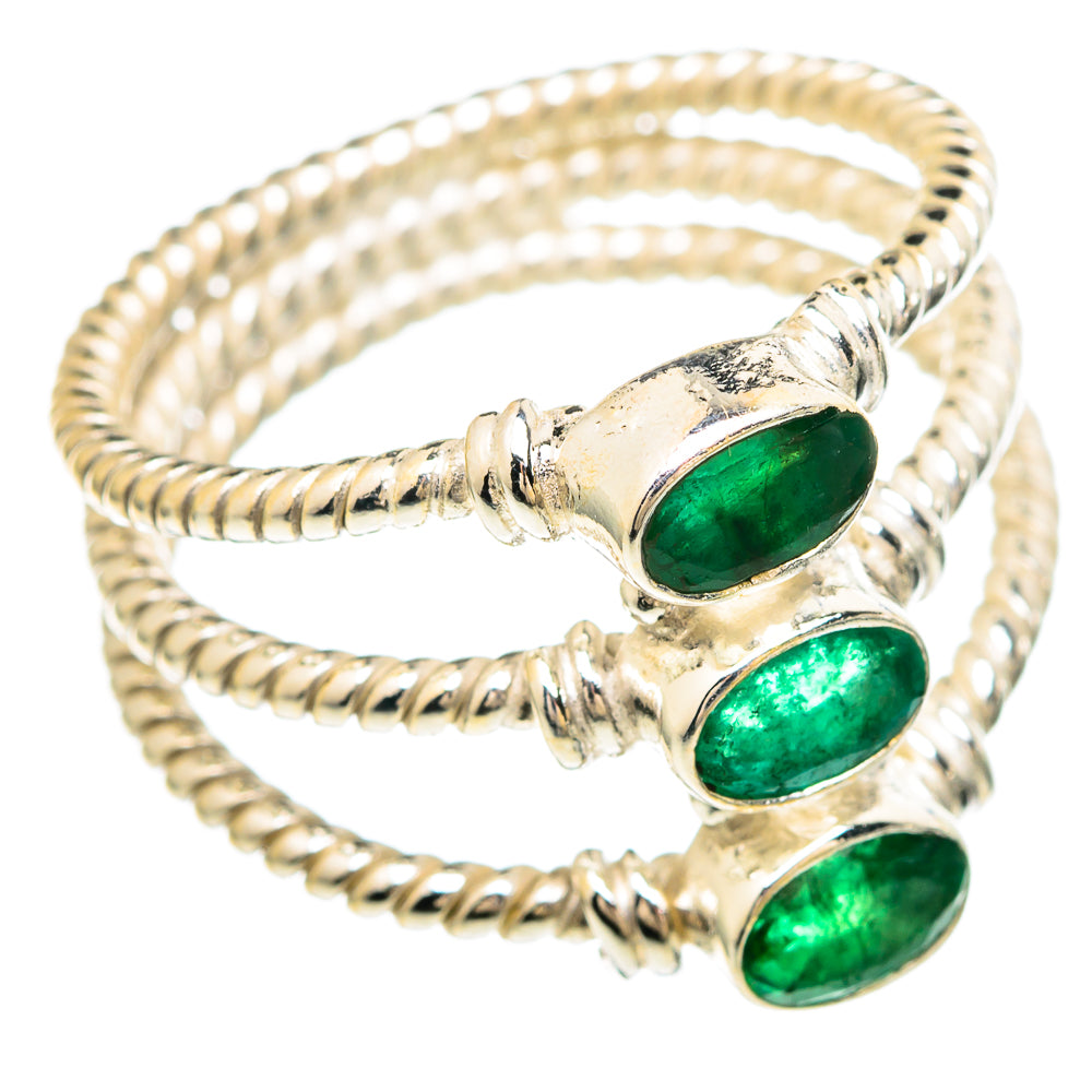 Zambian Emerald Rings handcrafted by Anasilvercos - RING99329