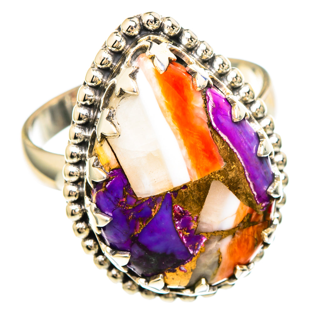 Spiny Oyster Turquoise Rings handcrafted by Anasilvercos - RING99393