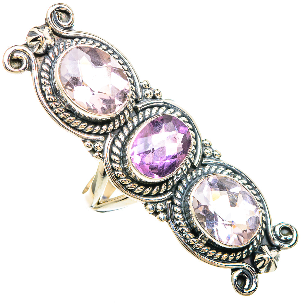 Rose Quartz Rings handcrafted by Anasilvercos - RING99453