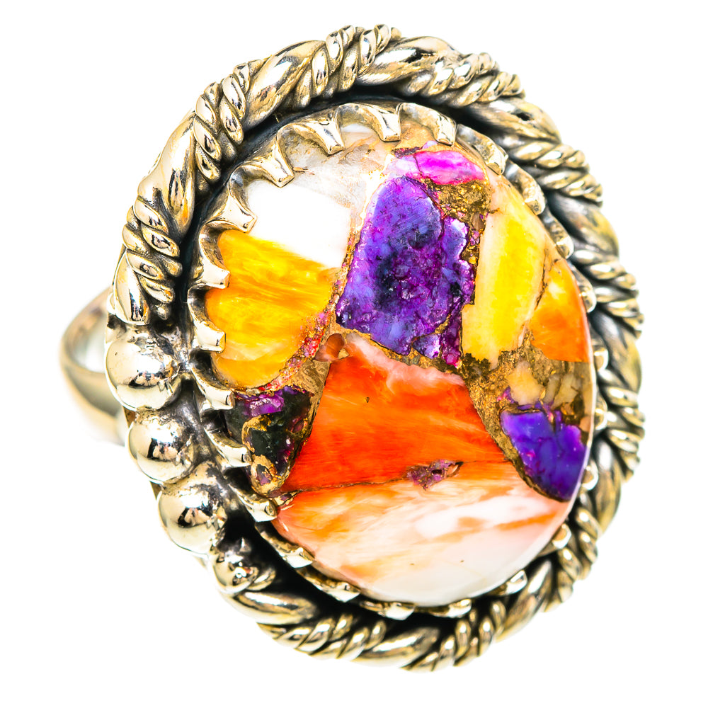 Spiny Oyster Turquoise Rings handcrafted by Anasilvercos - RING99462