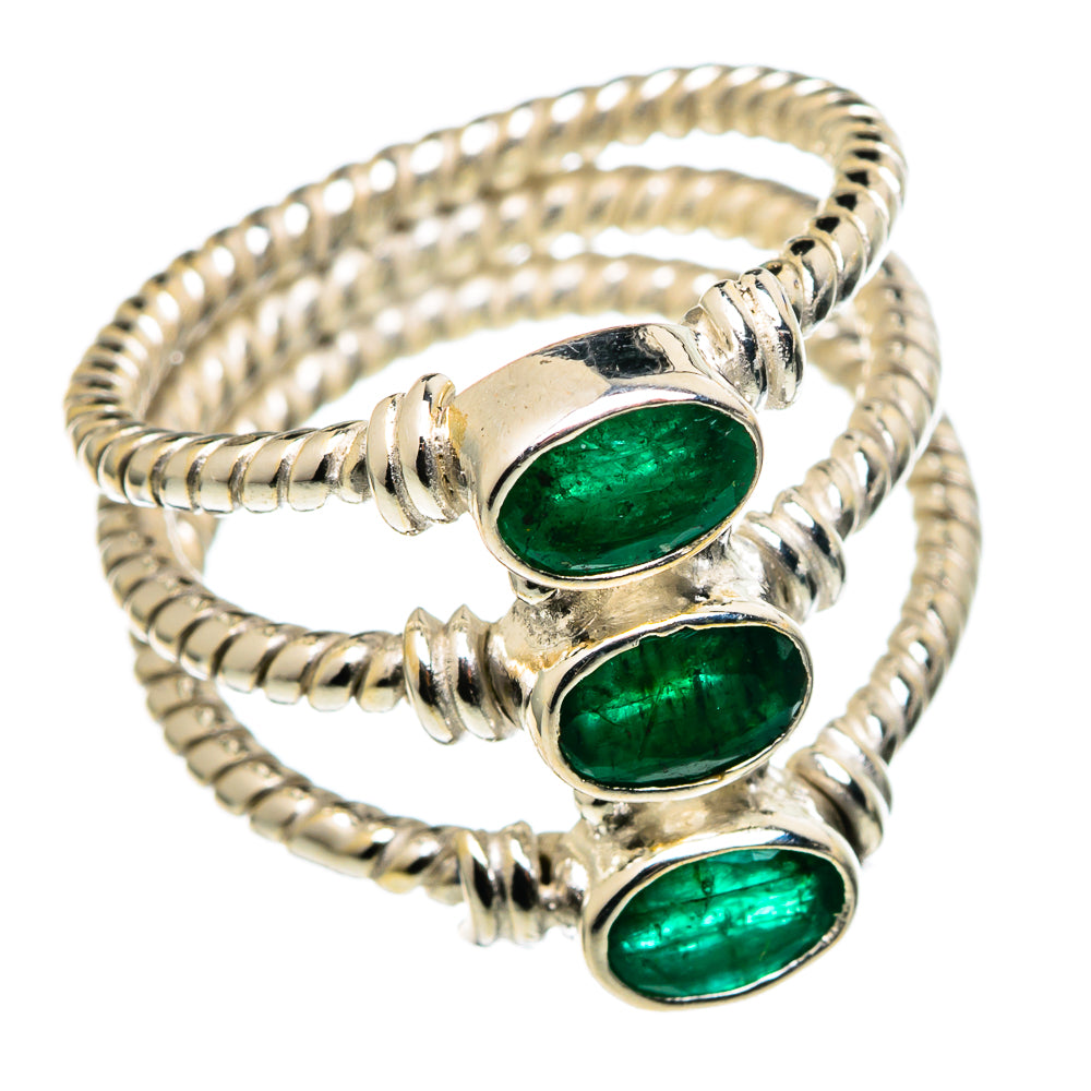 Zambian Emerald Rings handcrafted by Anasilvercos - RING99560