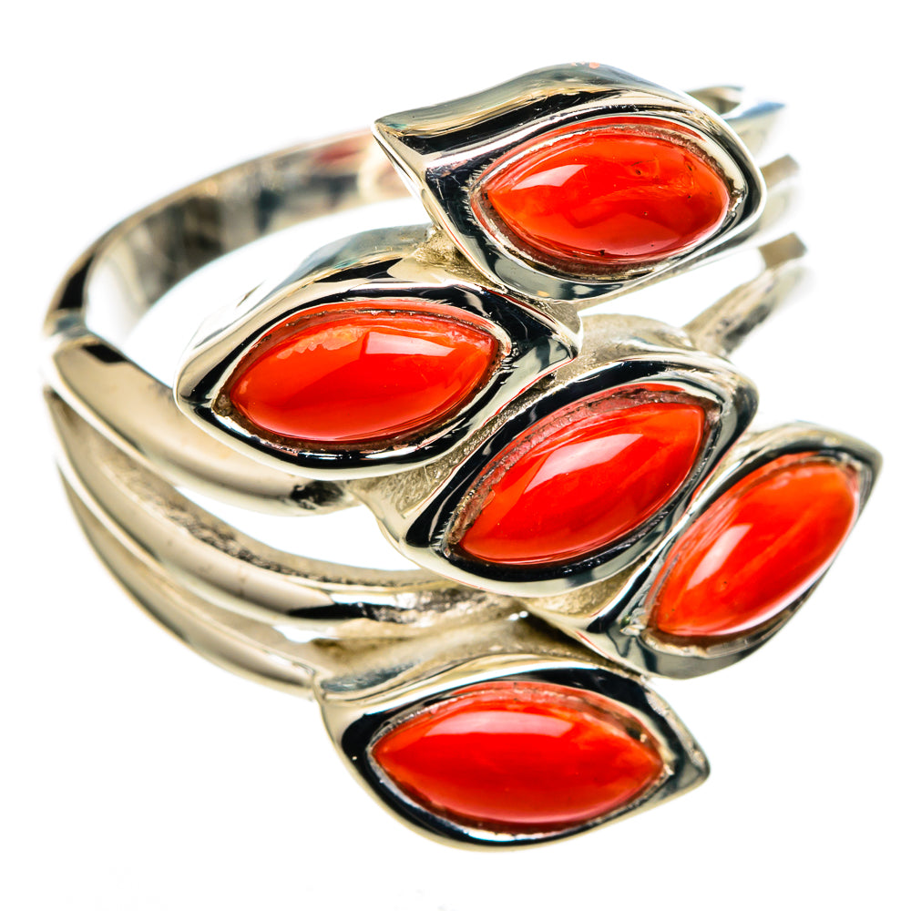 Mediterranean Red Coral Rings handcrafted by Anasilvercos - RING99571
