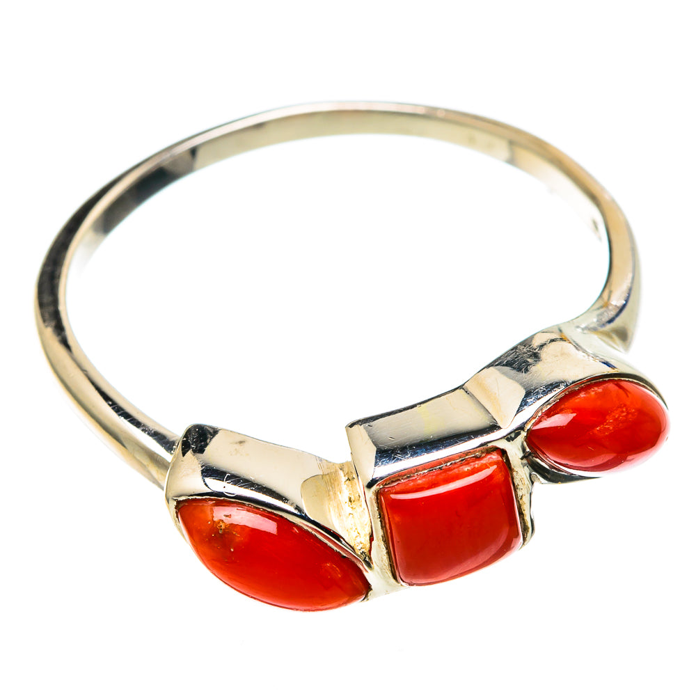 Mediterranean Red Coral Rings handcrafted by Anasilvercos - RING99572