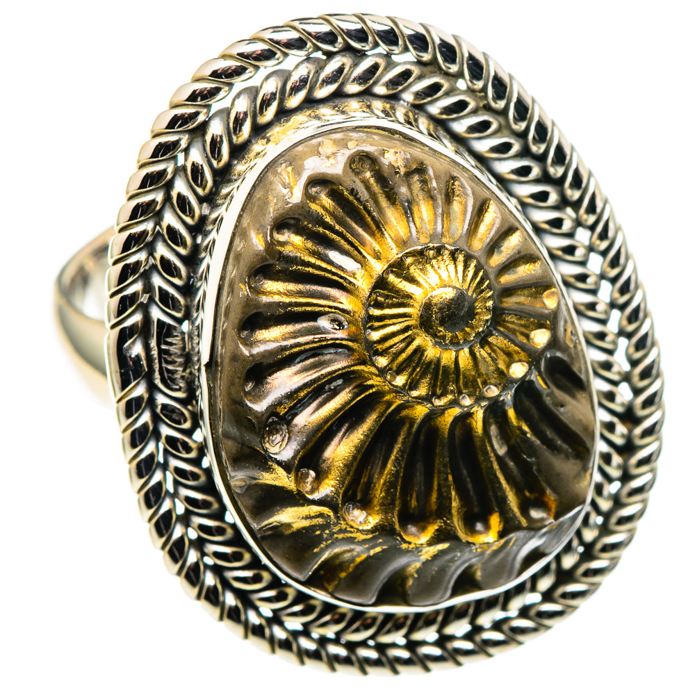 Pyrite Fossil Rings handcrafted by Anasilvercos - RING99583