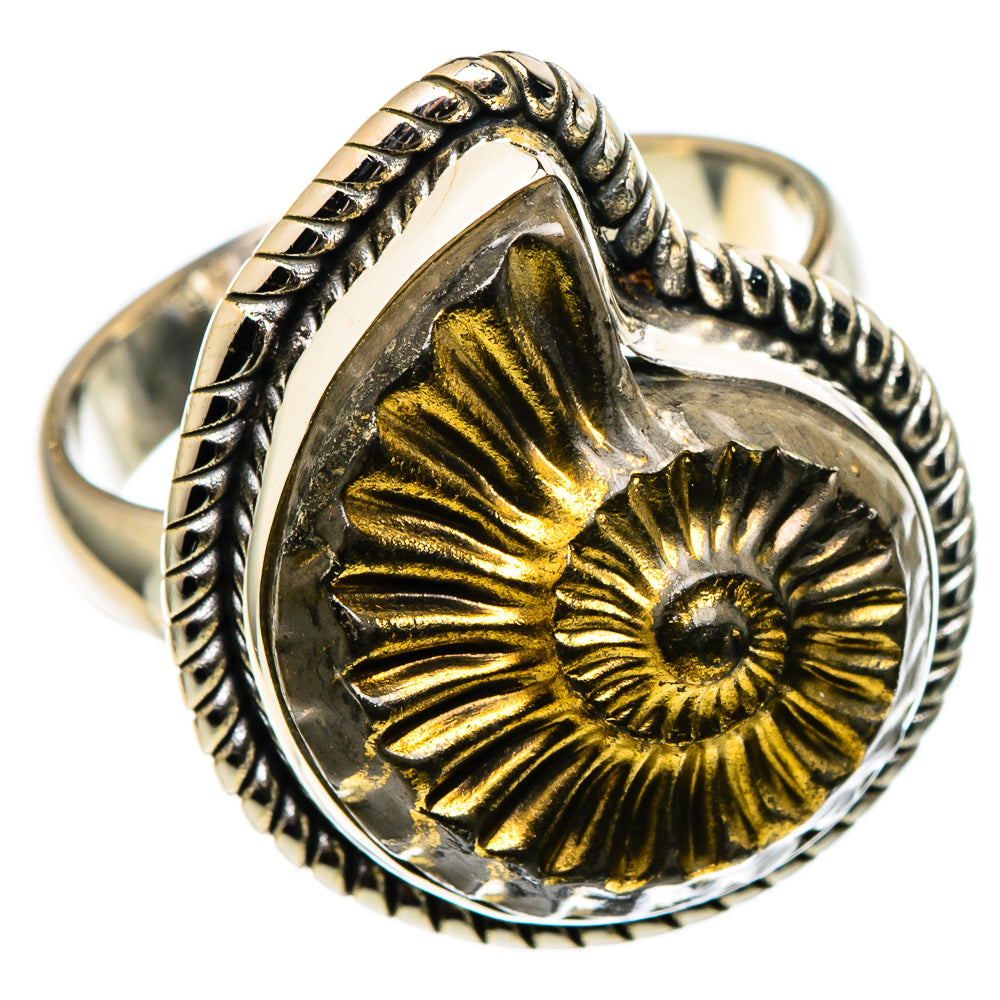 Pyrite Fossil Rings handcrafted by Anasilvercos - RING99584