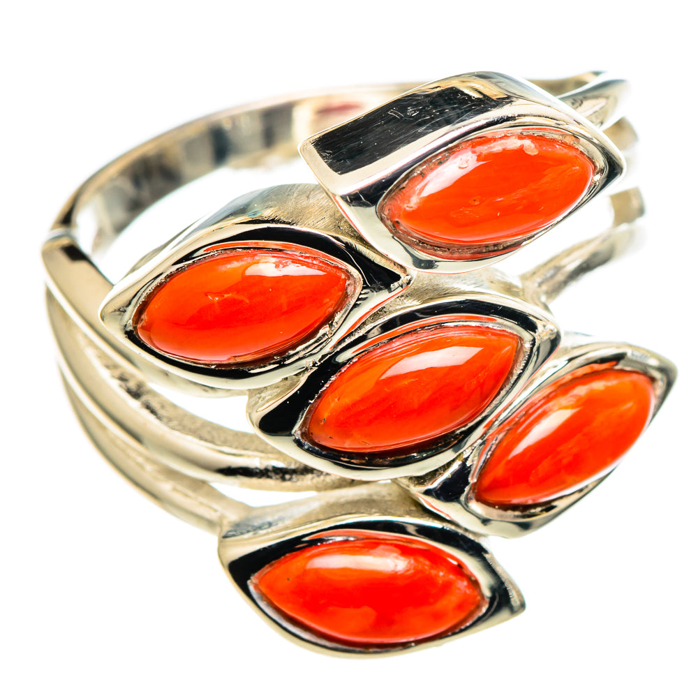 Mediterranean Red Coral Rings handcrafted by Anasilvercos - RING99691