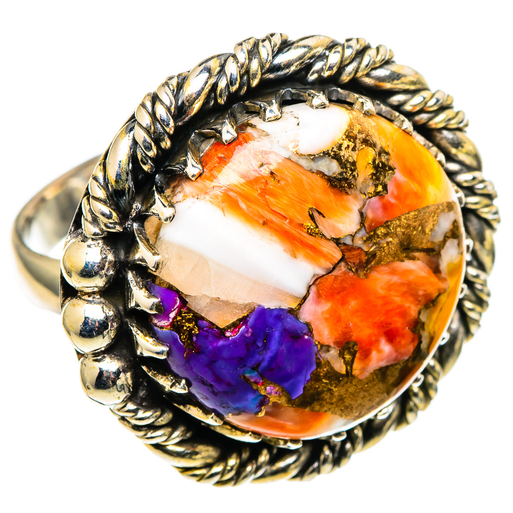 Spiny Oyster Turquoise Rings handcrafted by Anasilvercos - RING99707