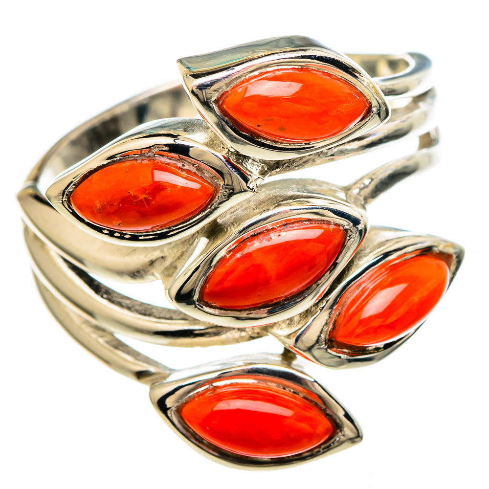 Mediterranean Red Coral Rings handcrafted by Anasilvercos - RING99890