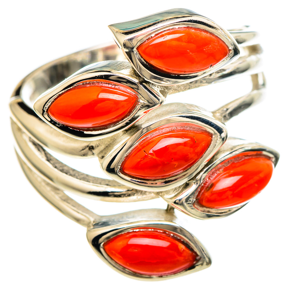 Mediterranean Red Coral Rings handcrafted by Anasilvercos - RING99931
