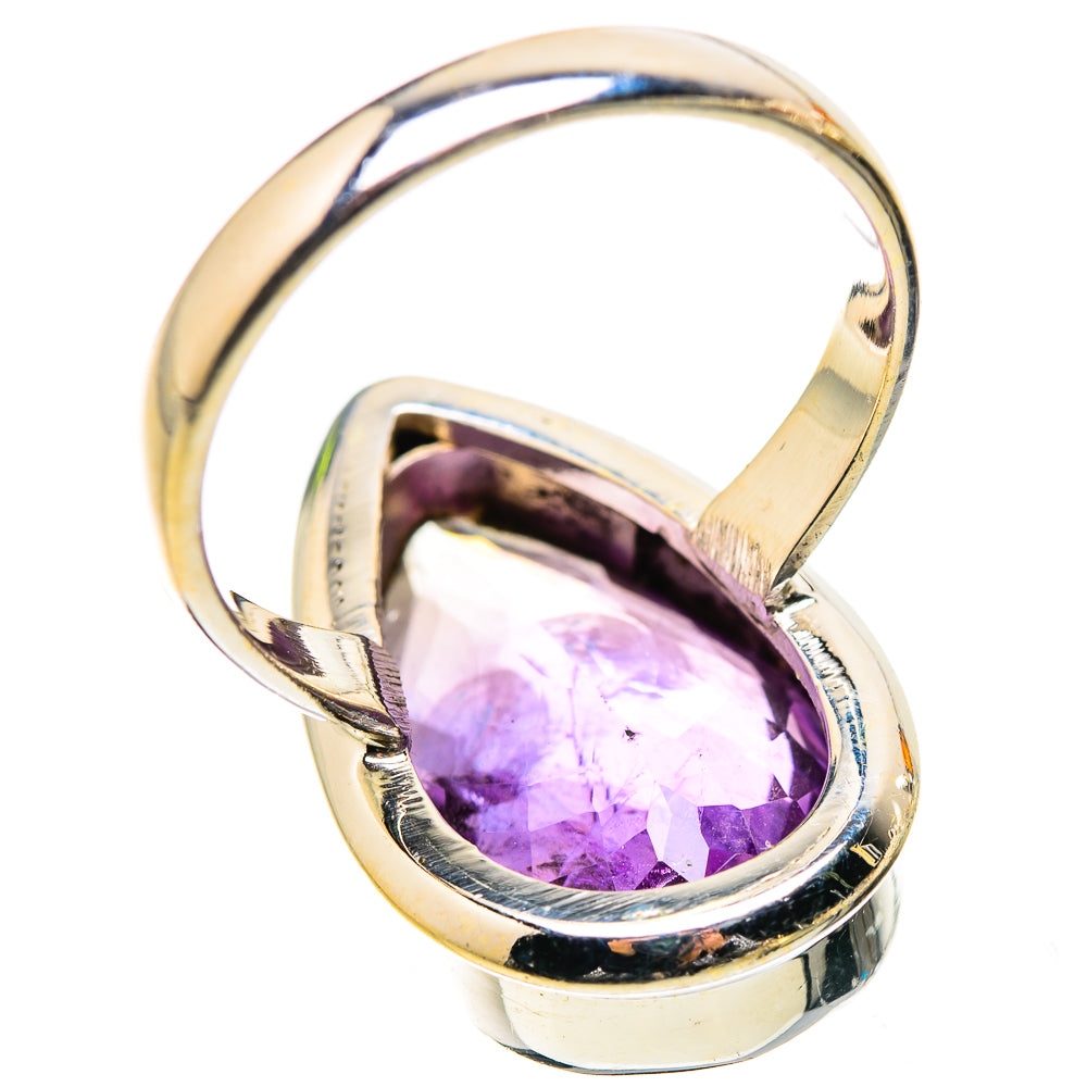 Anasilvercos Faceted Amethyst Ring Size 9 (925 Sterling Silver)