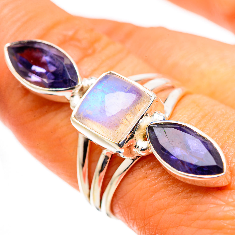 Rainbow Moonstone, Tanzanite Ring Size 8 (925 Sterling Silver) RING134872