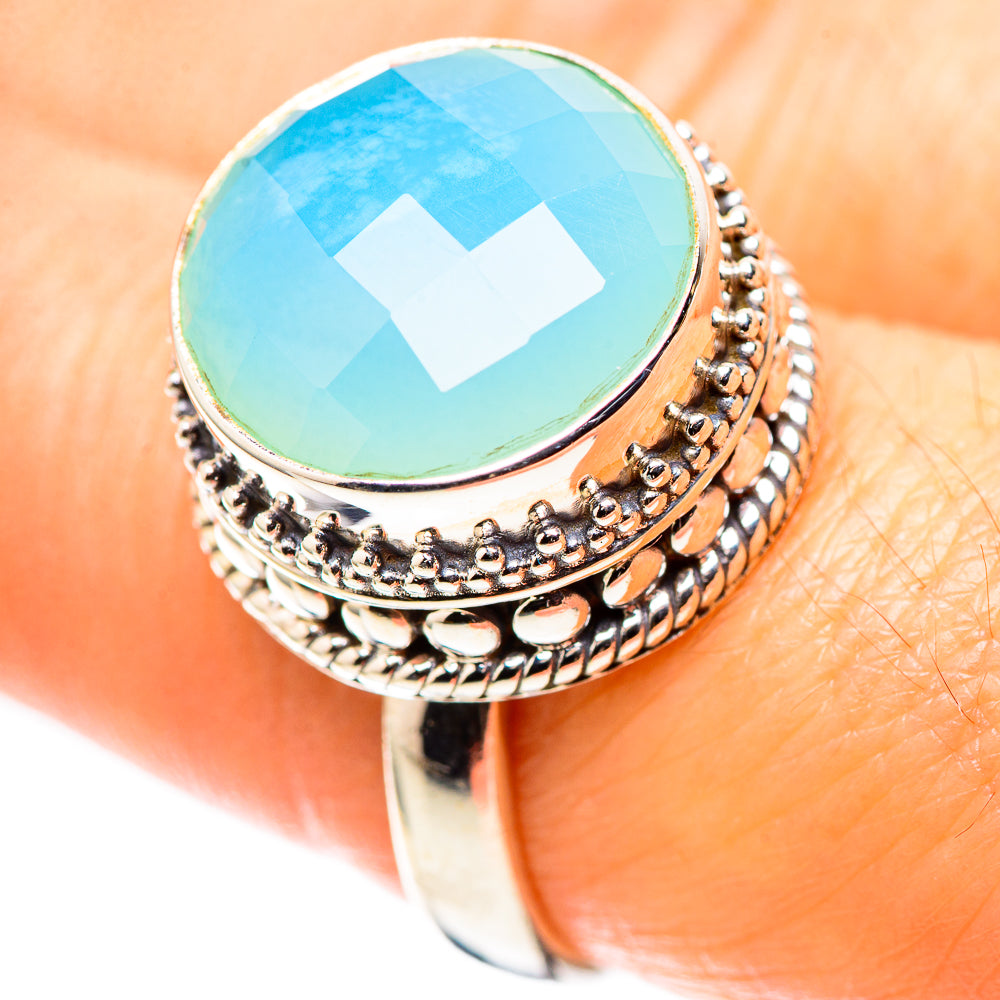 Aqua Chalcedony Ring Size 8.25 (925 Sterling Silver) RING136864