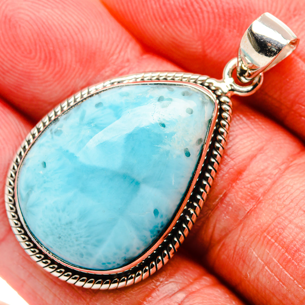 Larimar Pendant 1 3/4"  (925 Sterling Silver) PD37194