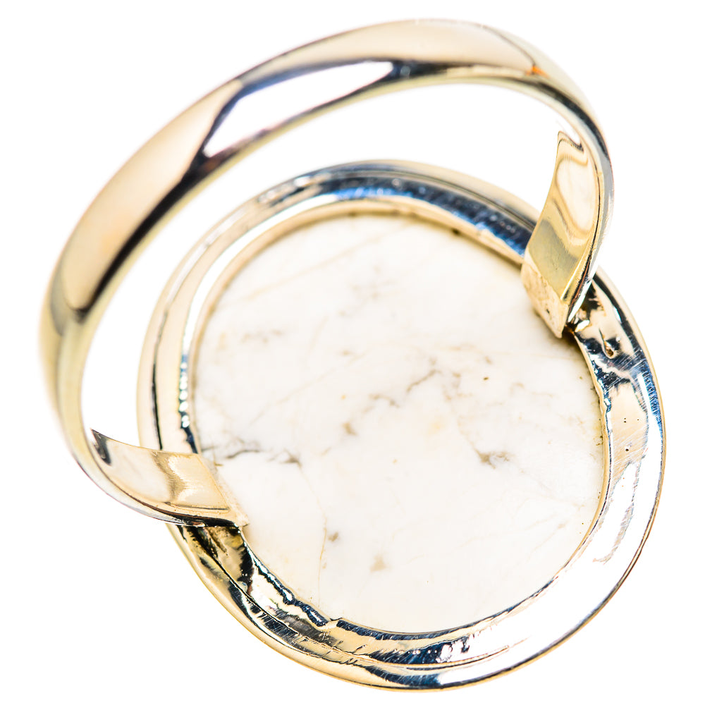 Large Howlite Ring Size 13.75 (925 Sterling Silver) RING134722