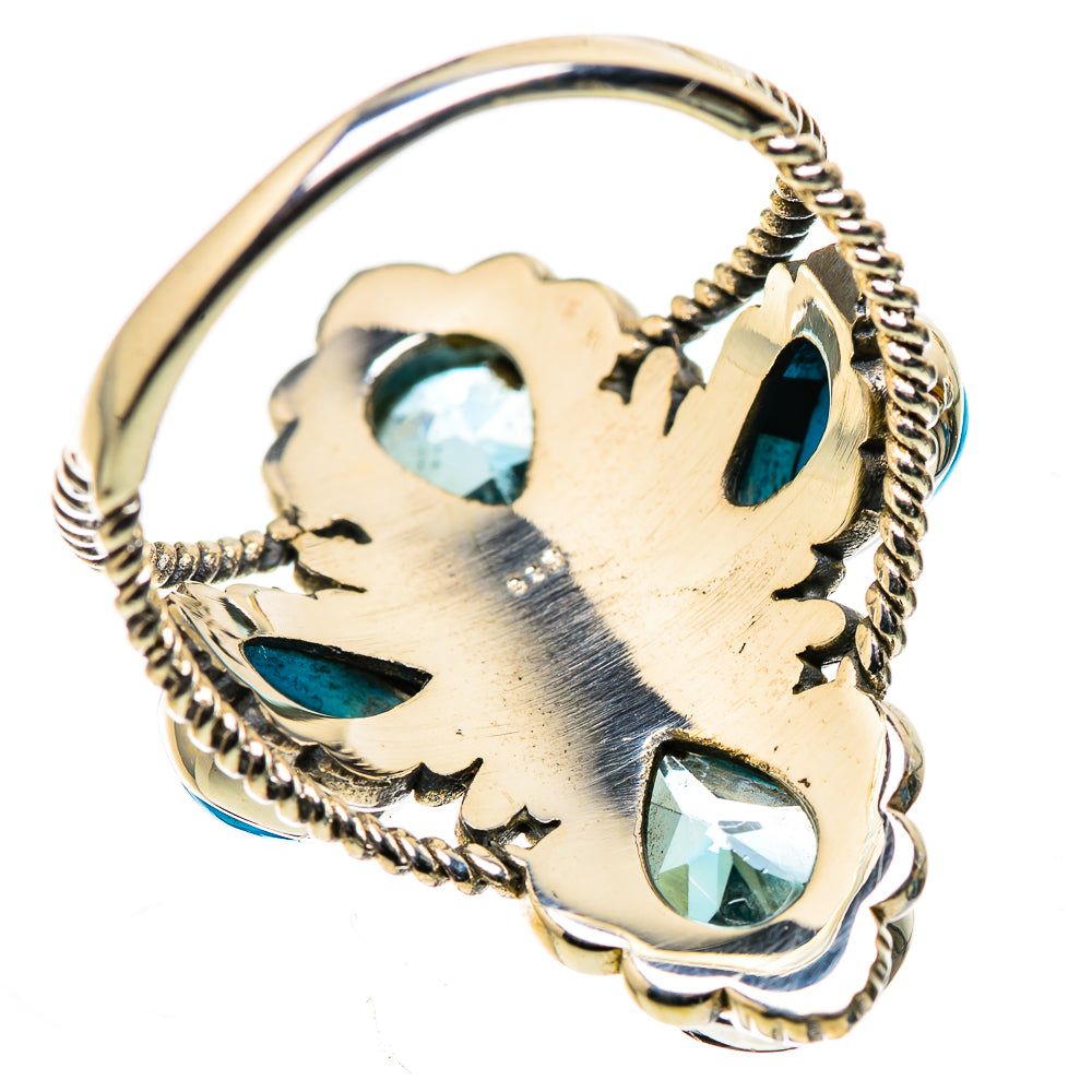 Large Blue Topaz, Sleeping Beauty Turquoise Ring Size 9.5 (925 Sterling Silver) RING136157
