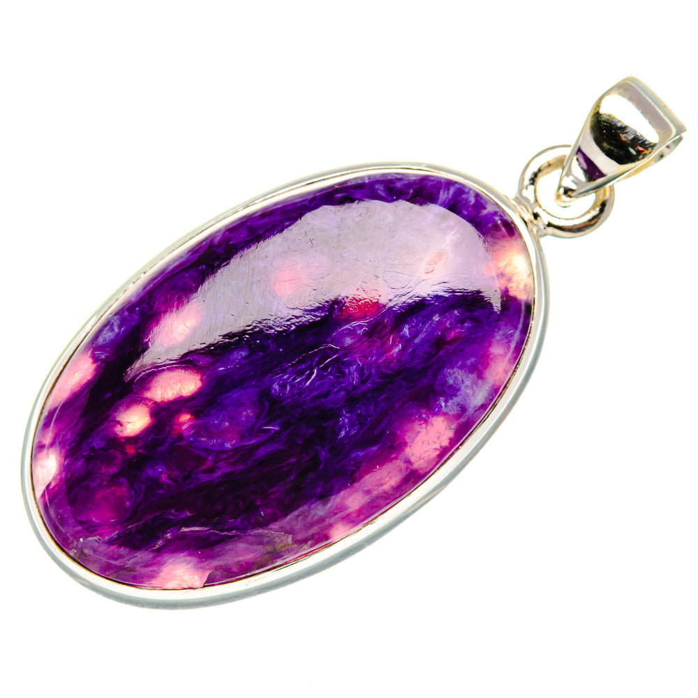 Charoite Pendant 1 3/4" (925 Sterling Silver) PD37559