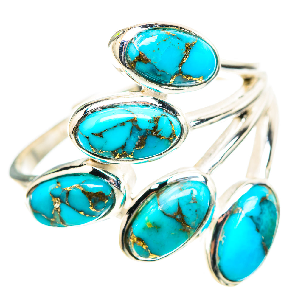 Blue Copper Composite Turquoise Ring Size 9.75 (925 Sterling Silver) RING136642