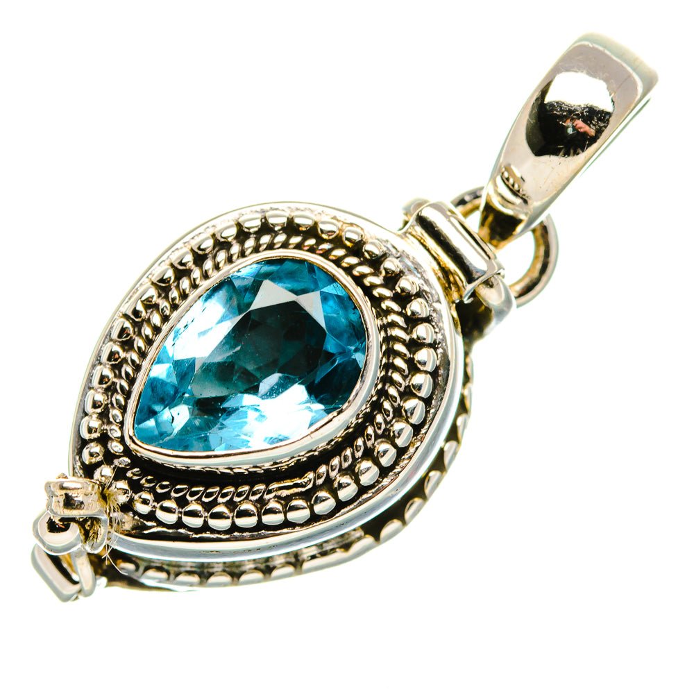 Poison Blue Topaz Pendant 1 1/4" (925 Sterling Silver) PD37493