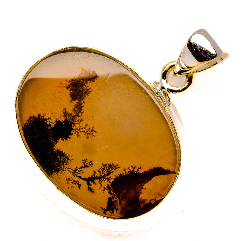 Scenic Dendritic Agate Pendant 1 1/4" (925 Sterling Silver) PD37346