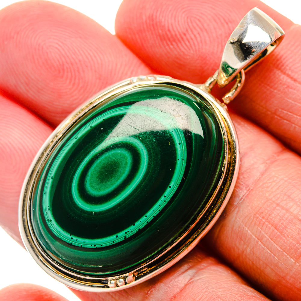 Malachite Pendant 2" (925 Sterling Silver) PD37304