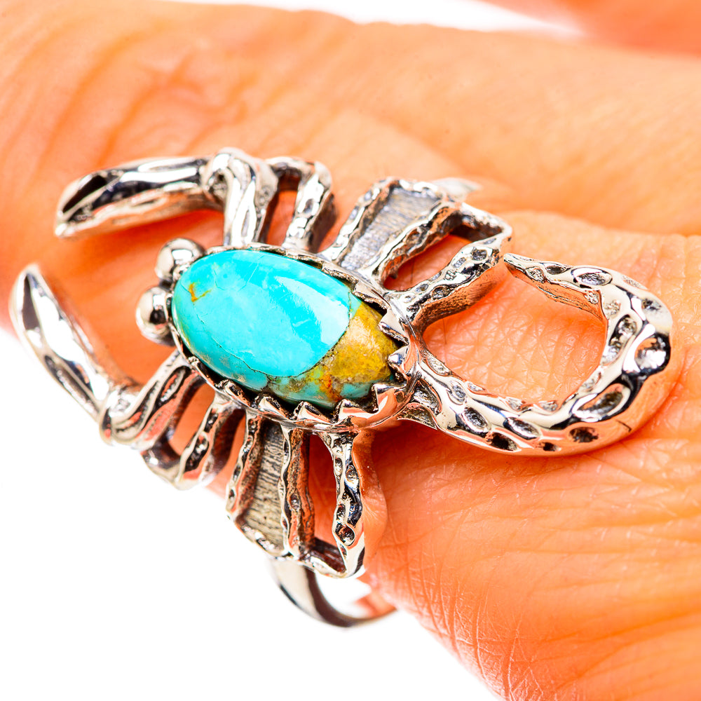 Anasilvercos Blue Copper Composite Turquoise Ring Size 10 (925 Sterling Silver)