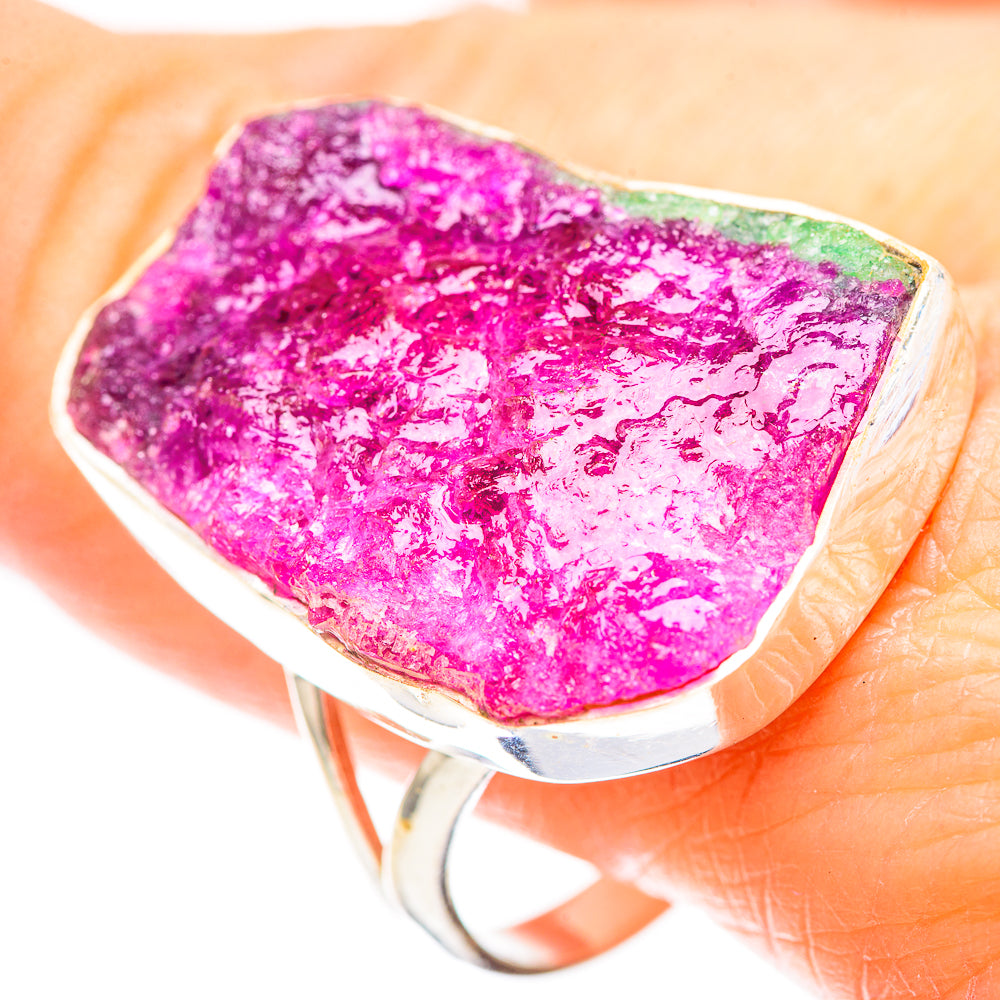 Large Rough Ruby Zoisite Ring Size 12 (925 Sterling Silver) RING137152
