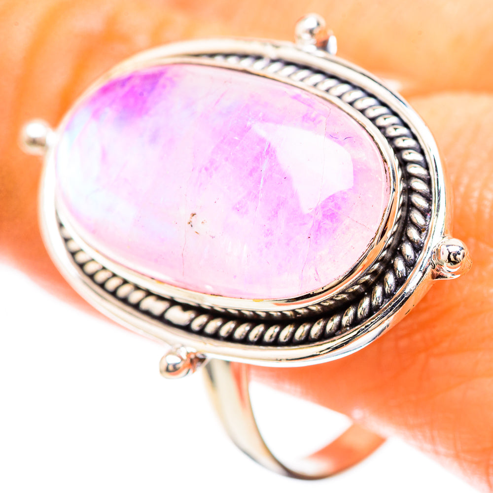 Large Pink Moonstone Ring Size 12 (925 Sterling Silver) RING136558