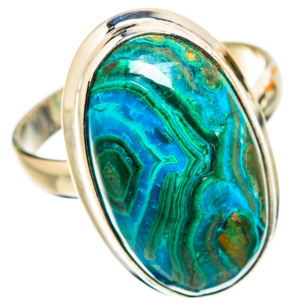 Large Malachite In Chrysocolla Ring Size 12 (925 Sterling Silver) RING135716