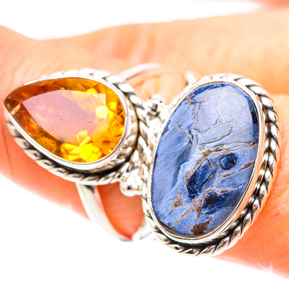 Large Pietersite, Citrine 925 Sterling Silver Ring Size 8.25 (925 Sterling Silver) RING137329