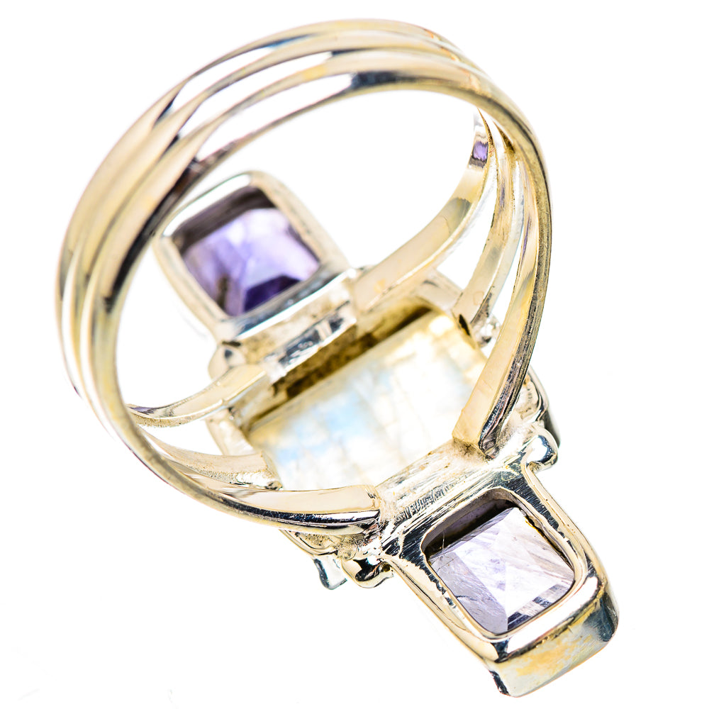 Rainbow Moonstone, Tanzanite Ring Size 8.5 (925 Sterling Silver) RING135803