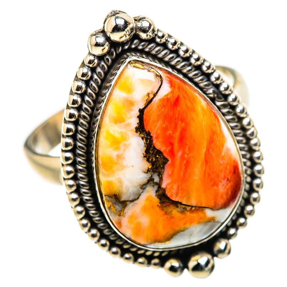 Orange Copper Turquoise Ring Size 10 (925 Sterling Silver) RING134644