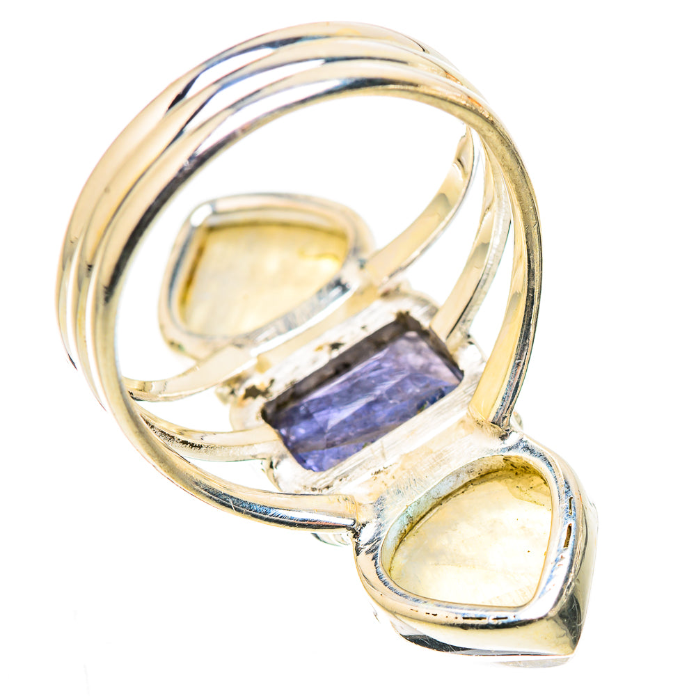 Faceted Tanzanite, Rainbow Moonstone Ring Size 6.75 (925 Sterling Silver) RING135461