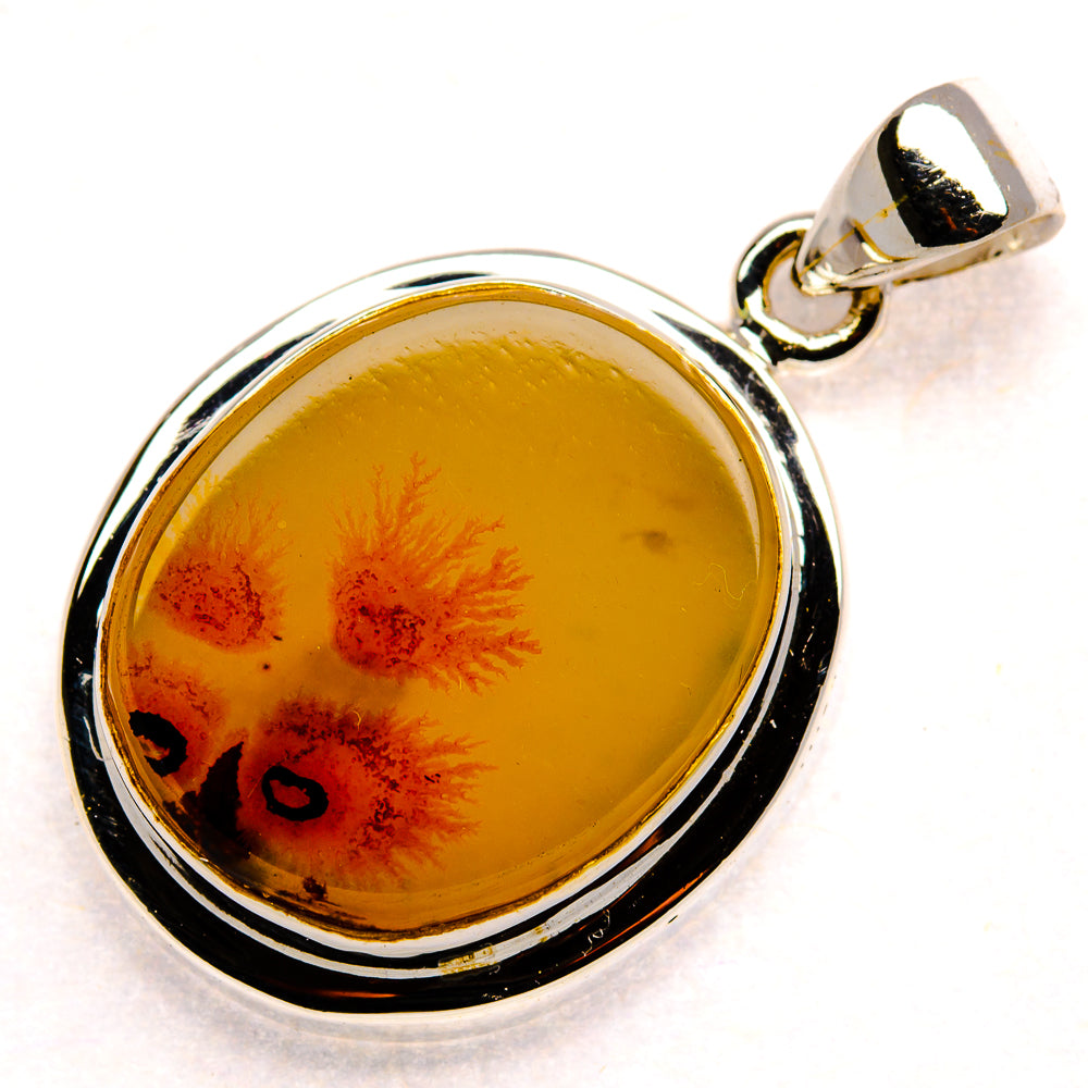 Scenic Dendritic Agate Pendant 1 3/8" (925 Sterling Silver) PD37085