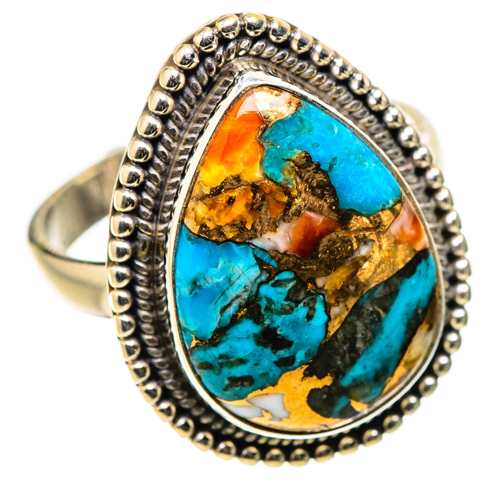Anasilvercos Spiny Oyster Turquoise Ring Size 9 (925 Sterling Silver)