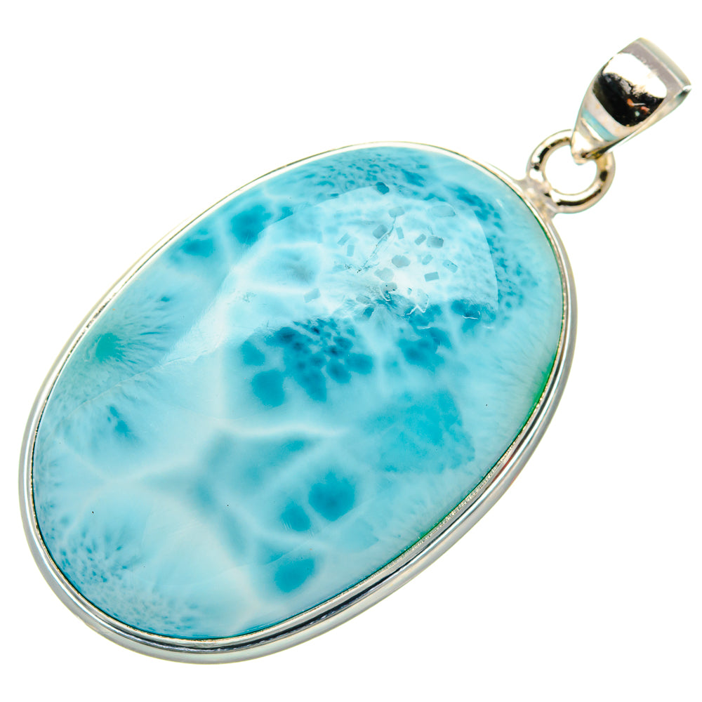 Larimar Pendant 1 3/4" (925 Sterling Silver) PD37052
