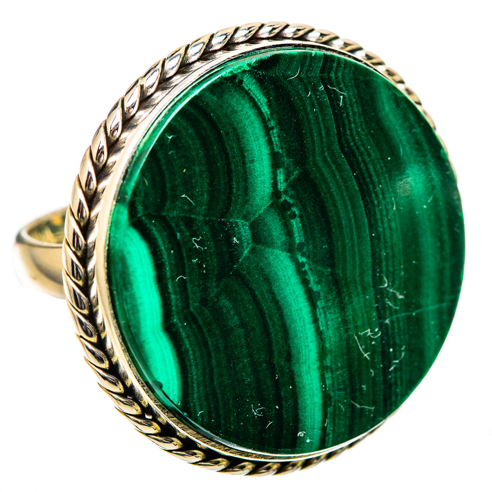 Huge Malachite Ring Size 7.5 (925 Sterling Silver) RING135910