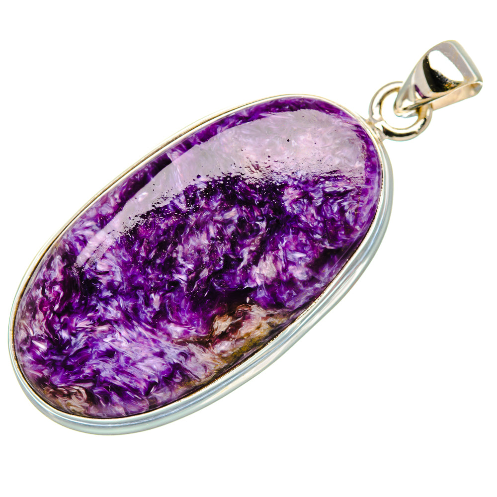 Charoite Pendant 1 7/8" (925 Sterling Silver) PD37497