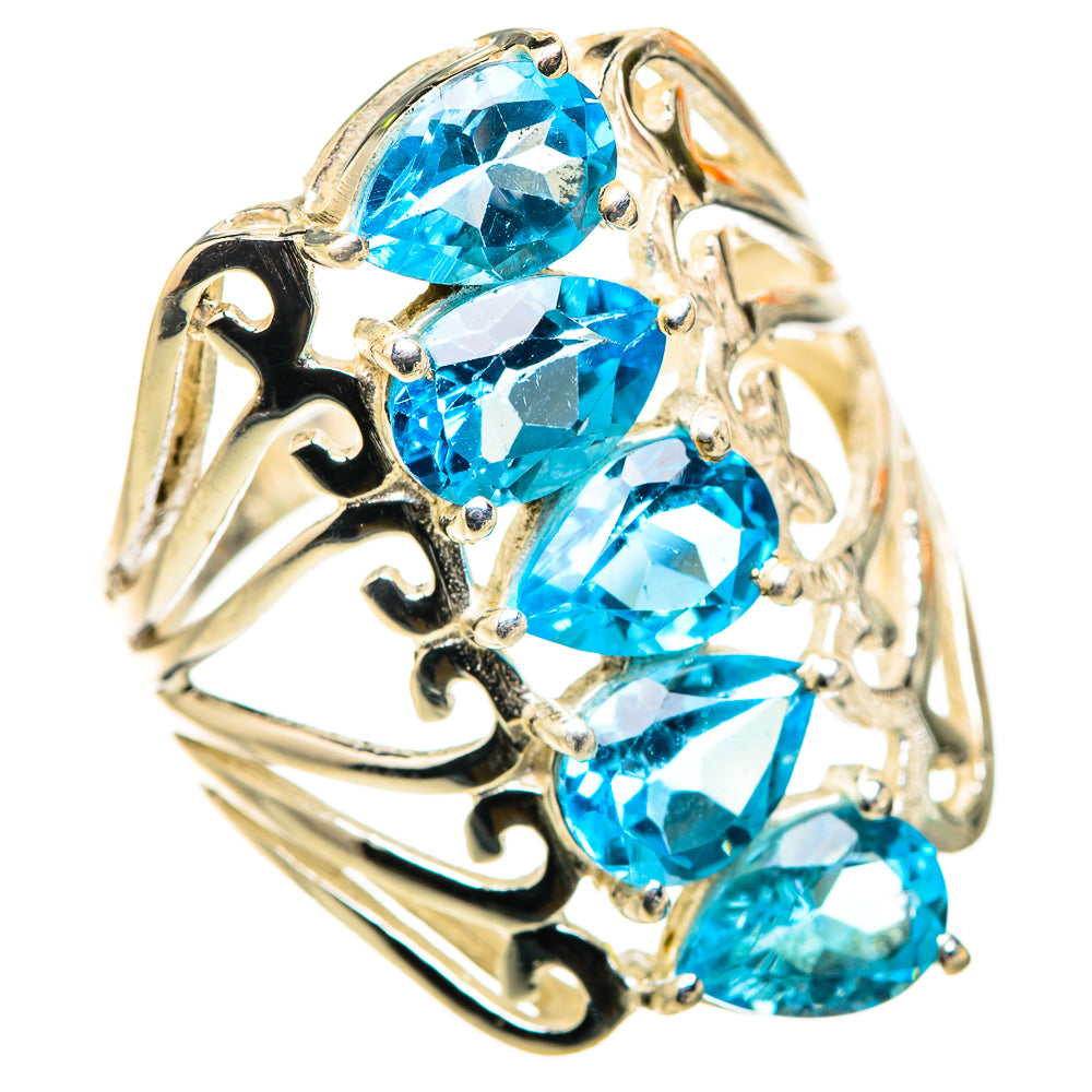 Blue Topaz Ring Size 7.25 (925 Sterling Silver) RING135690