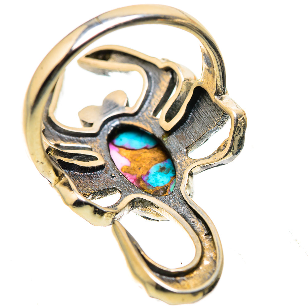 Kingman Pink Dahlia Turquoise Ring Size 6.5 (925 Sterling Silver) RING134909