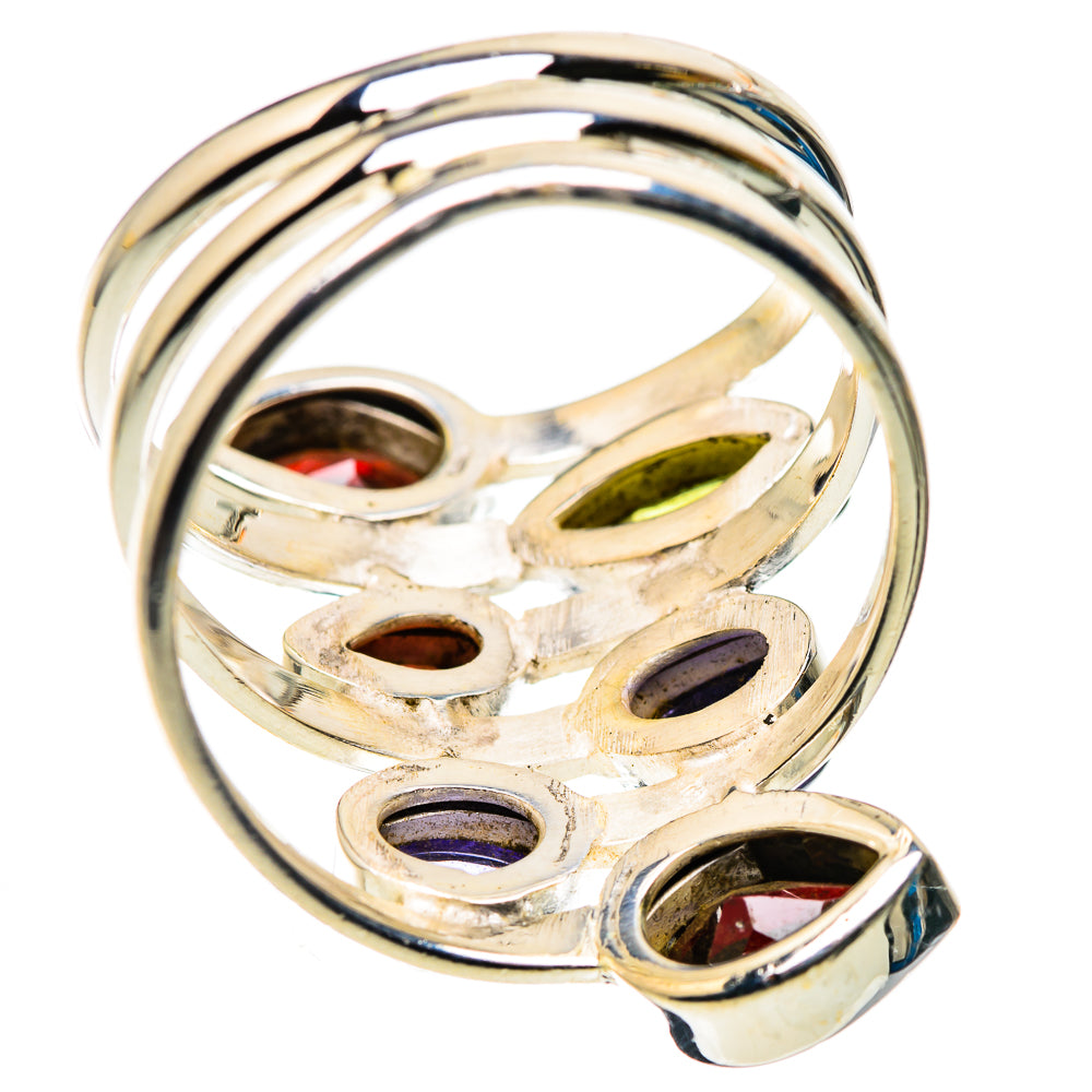 Large Garnet, Peridot, Tanzanite Ring Size 10 (925 Sterling Silver) RING136172