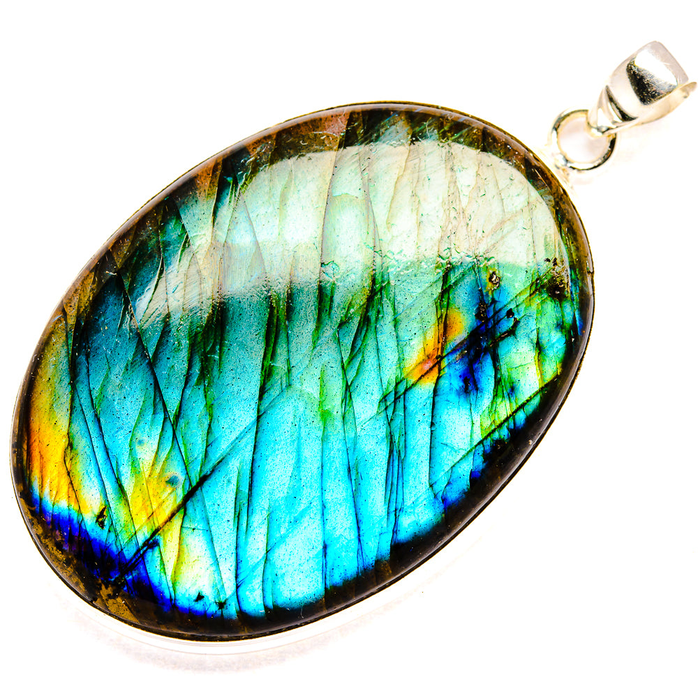 Huge Labradorite Pendant 2 1/2" (925 Sterling Silver) PD36840