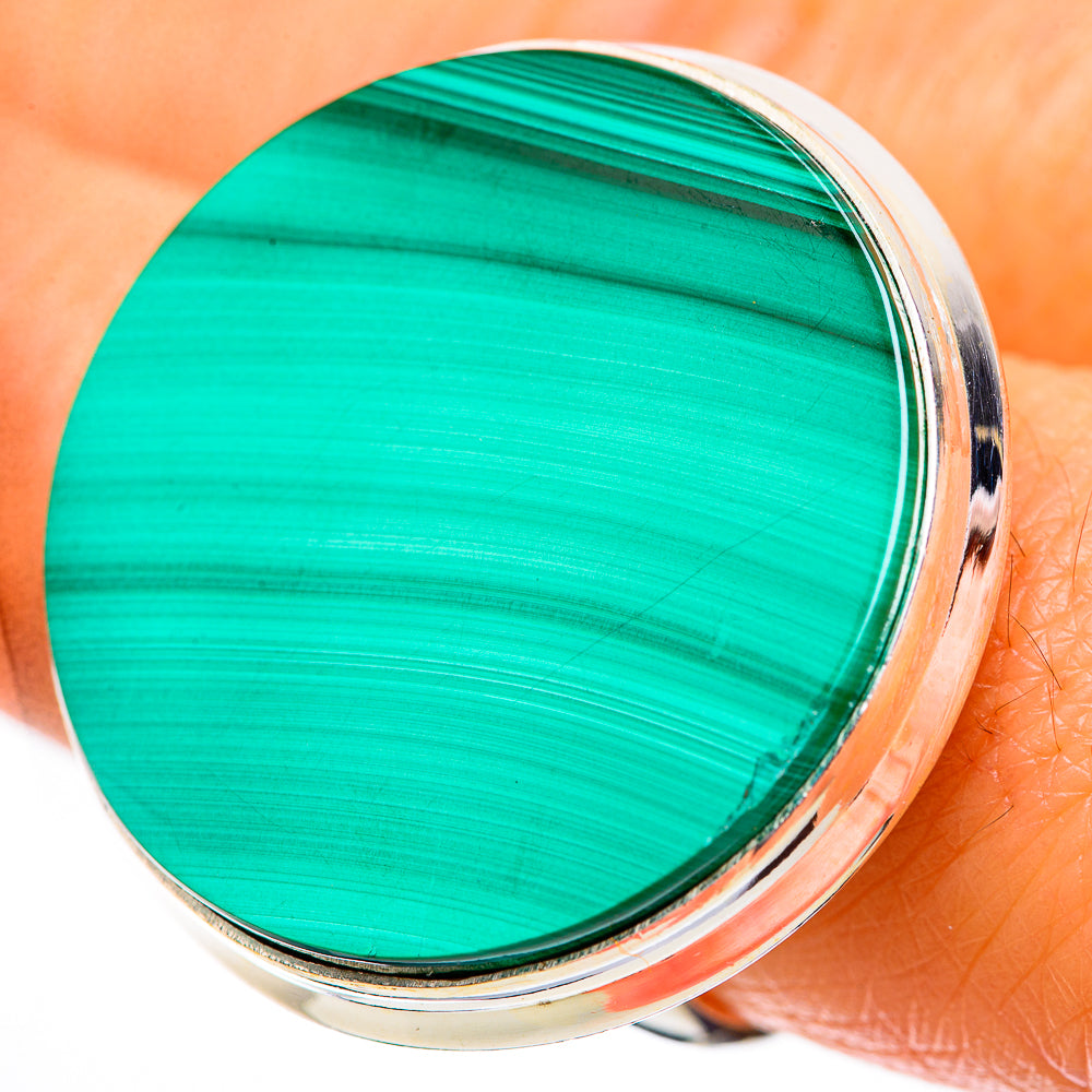 Huge Malachite Ring Size 8.25 (925 Sterling Silver) RING135903