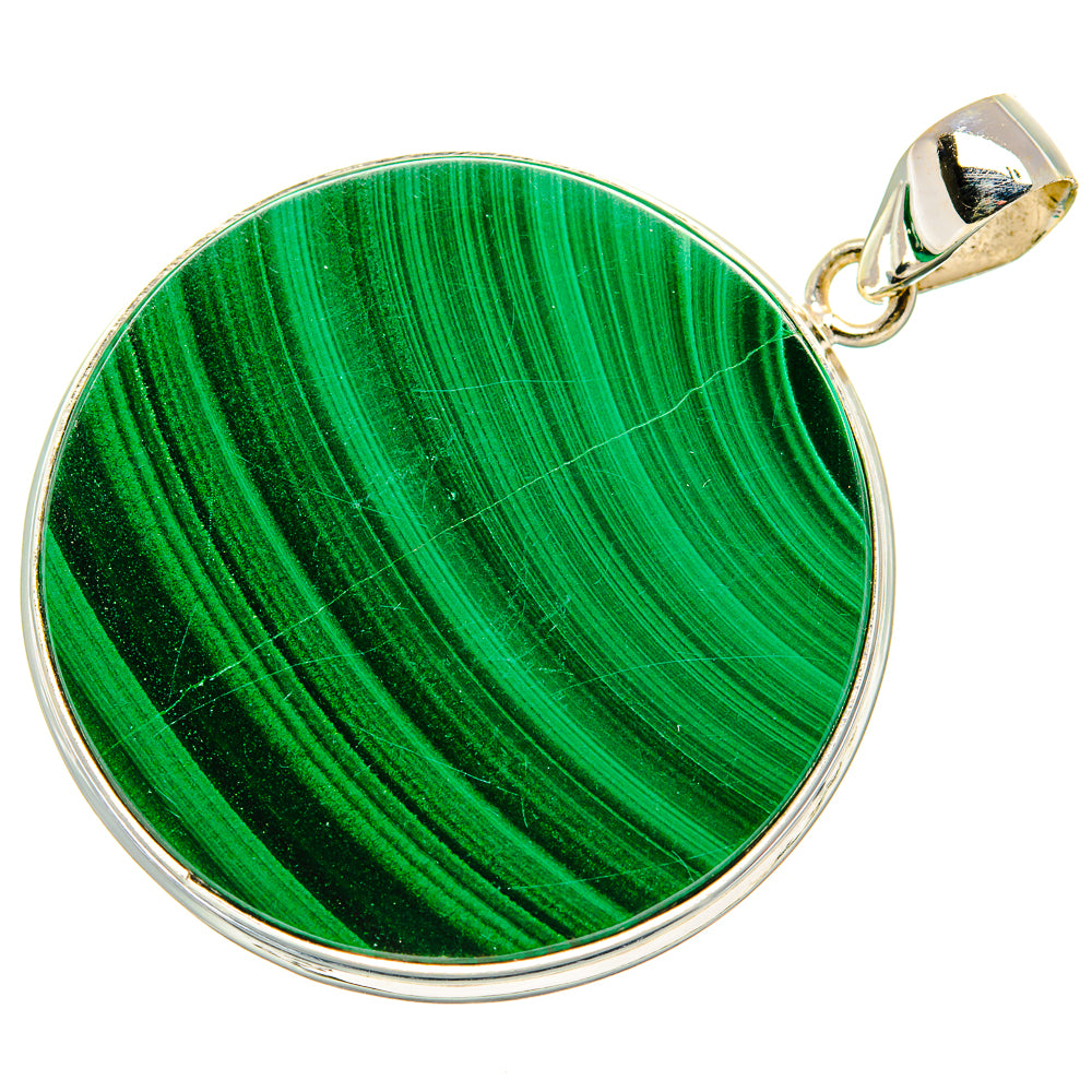 Malachite Pendant 2"  (925 Sterling Silver) PD36942