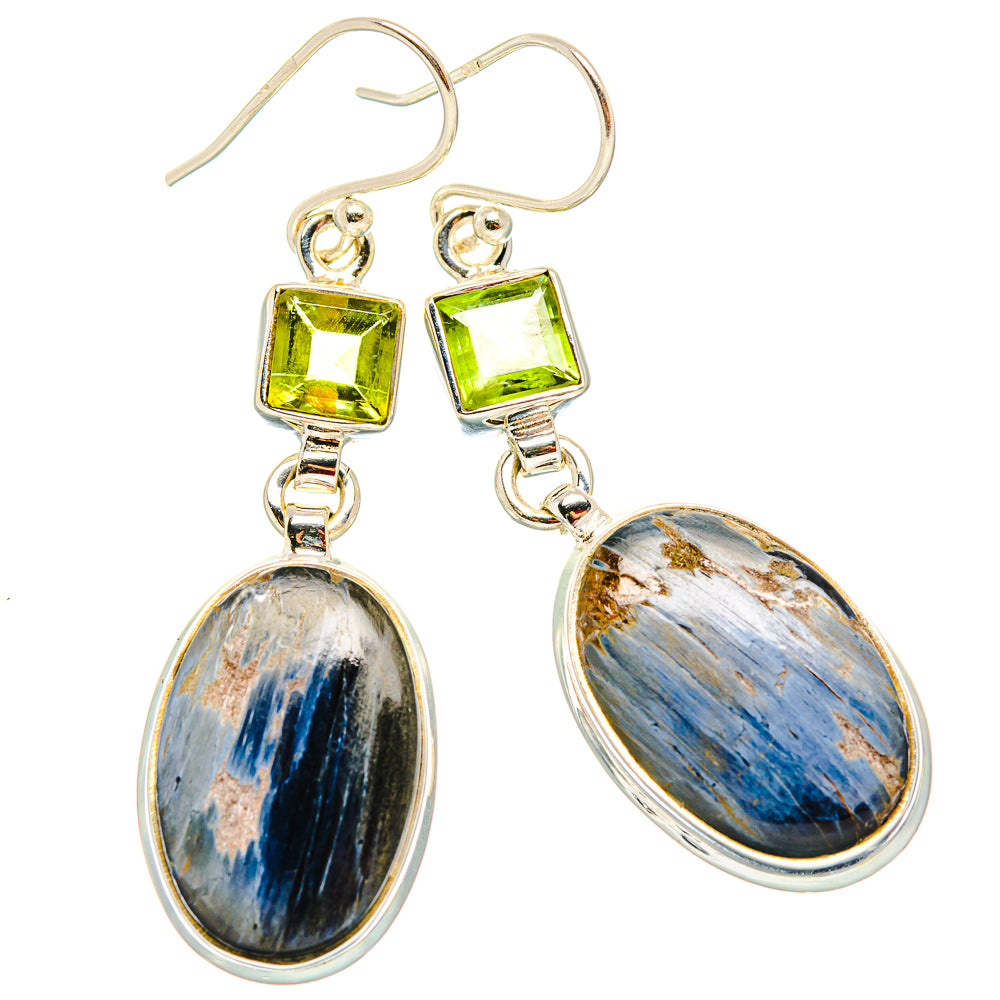Pietersite, Peridot Earrings 2" (925 Sterling Silver) EARR431610
