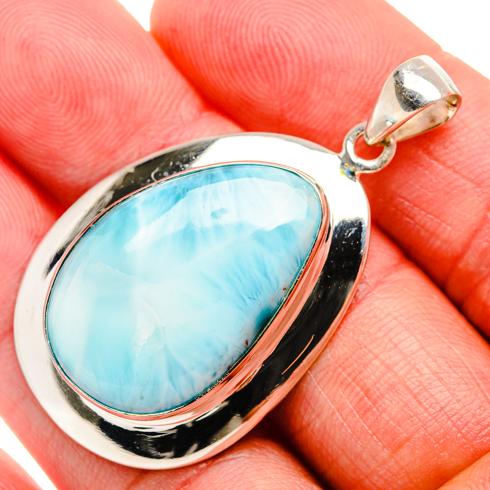 Larimar Pendant 1 3/4" (925 Sterling Silver) PD37411