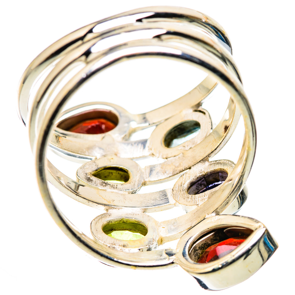 Large Garnet, Peridot, Blue Topaz, Tanzanite Ring Size 9.75 (925 Sterling Silver) RING136130