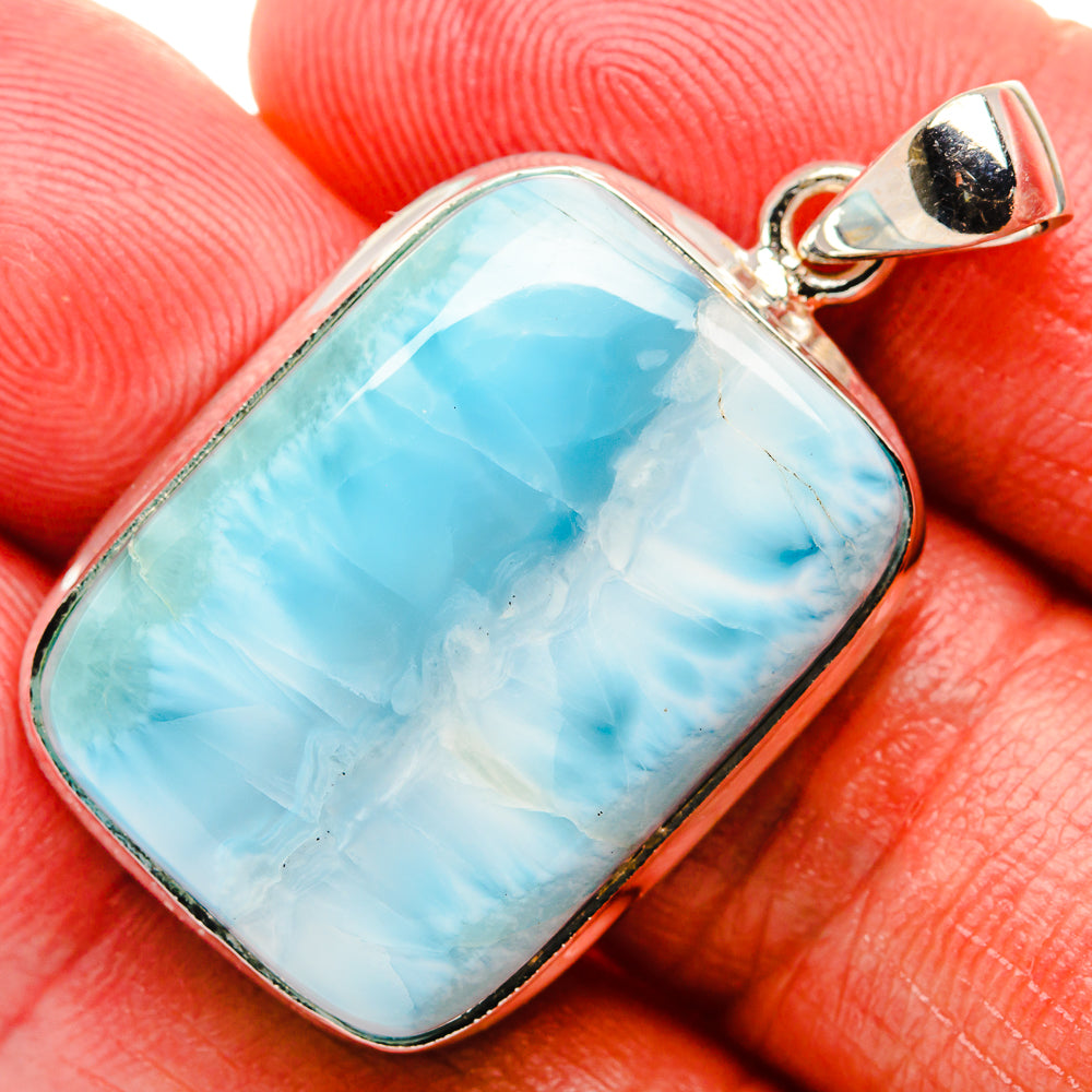 Larimar Pendant 1 1/2"  (925 Sterling Silver) PD37160