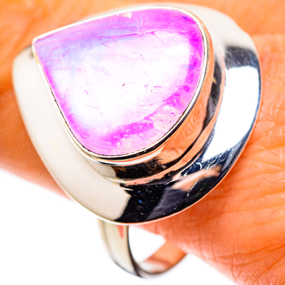 Large Pink Moonstone Ring Size 12 (925 Sterling Silver) RING135777